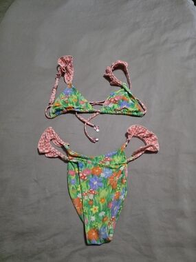 Blackbough Swim Floral Green & Pink Two-Piece Bikini